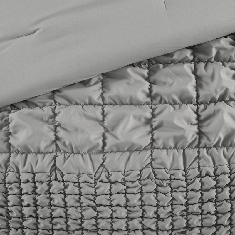 Evelyn Ruched Comforter Set, Full / Queen Comforter + 2 Standard Shams