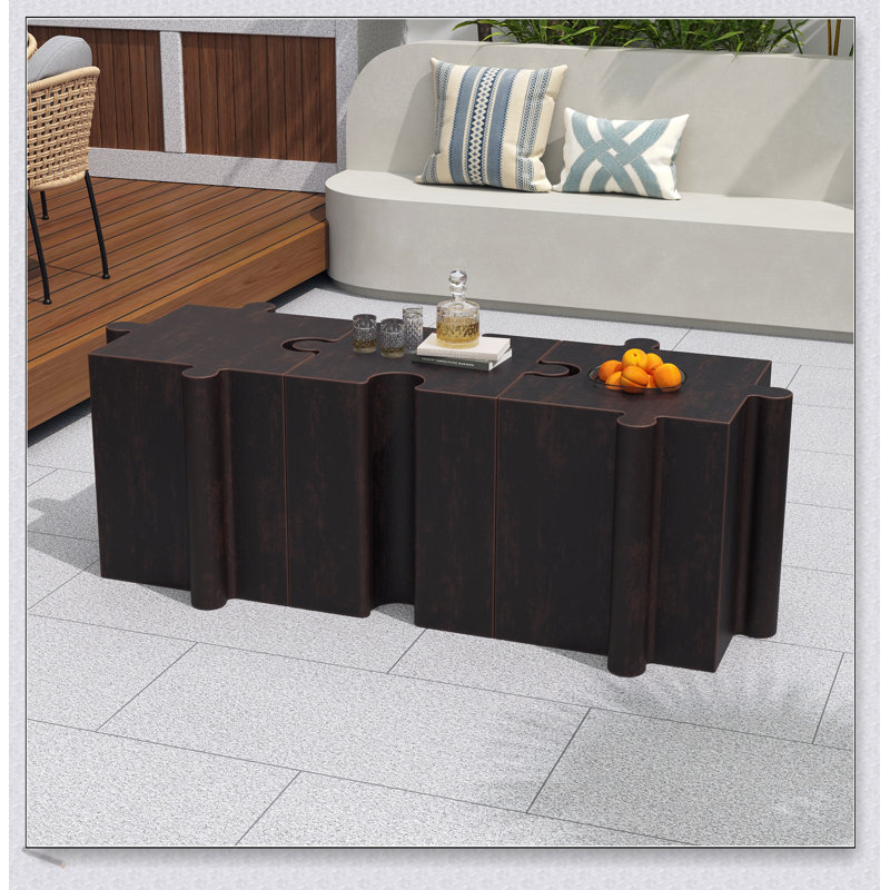Ensemble de 3 tables de casse-tête artistiques, tables d'appoint modulaires MGO à emboîtement pour une utilisation intérieure et extérieure, capacité de 200 lb