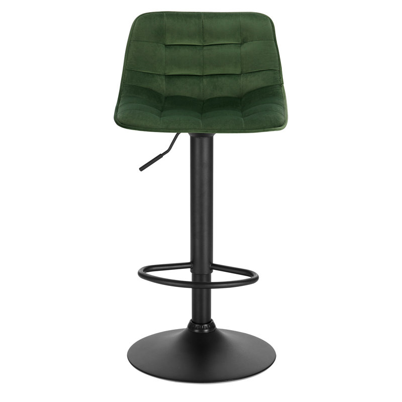 Peake Upholstered Adjustable Height Counter Stool, Dark Green