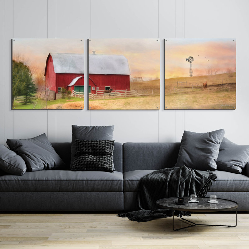 Art mural épique «Horse Farm» par Lori Deiter, H 36 po x l 108 po