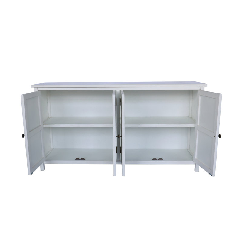 Armoire d'appoint 60 "avec 4 portes, buffet rustique en bois rustique - Armoire polyvalente avec rangement pour rangement et organisation