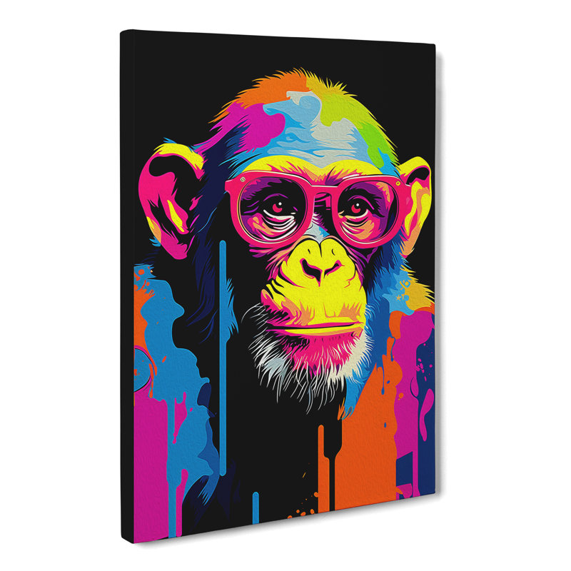 Monkey Pop Art - Wrapped Canvas, 50cm H x 35cm W x 3cm D
