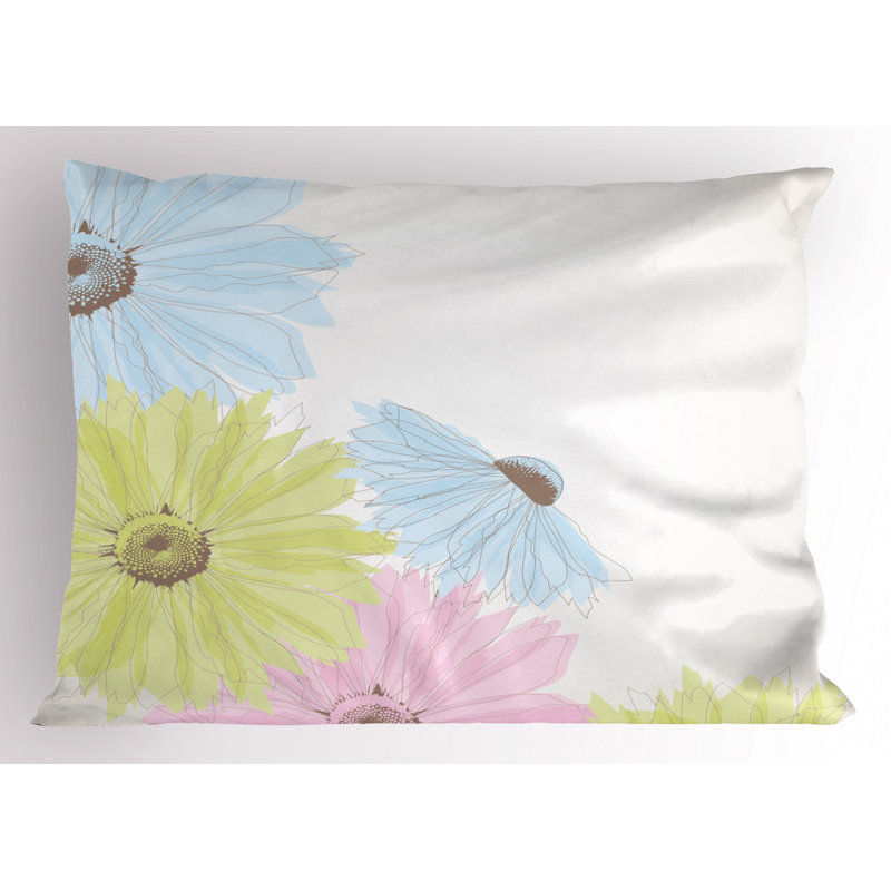Spring Polyester Floral Sham Set, Twin