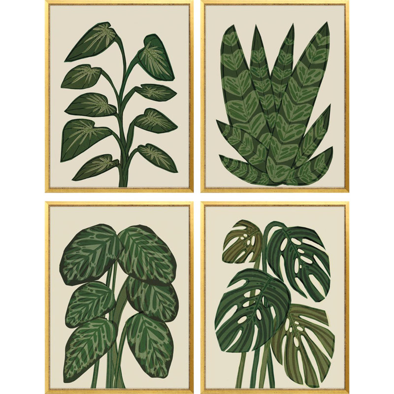 "Tropical Abundance" par Watts, ensemble de 4 pièces sur papier