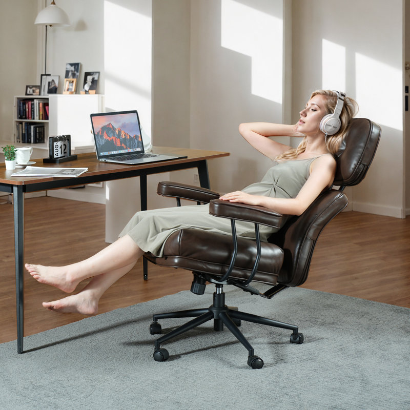 High Back Ergonomic Desk Chair, Breathable Office Chair With Lumbar Support And Rocking Function, Big And Tall Executive Pc Chair