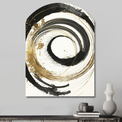 Beaumont - Asymmetrical Abstract Spirals Metal Wall Art, Arch Metal Wall Sculpture Print
