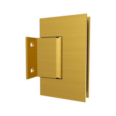 Charnière à fixation murale Brixwell G074SB pour support de vitre court en laiton satiné de 5/16 po à 1/2 po d'épaisseur