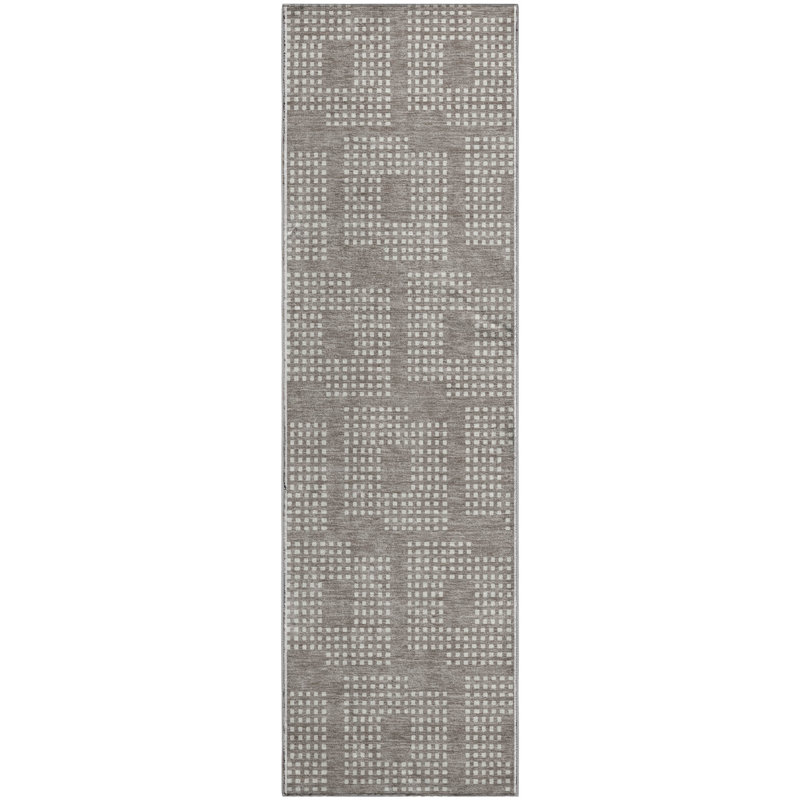 Premium Machine Washable Prisco Taupe Rug, Rectangle 8' x 10'