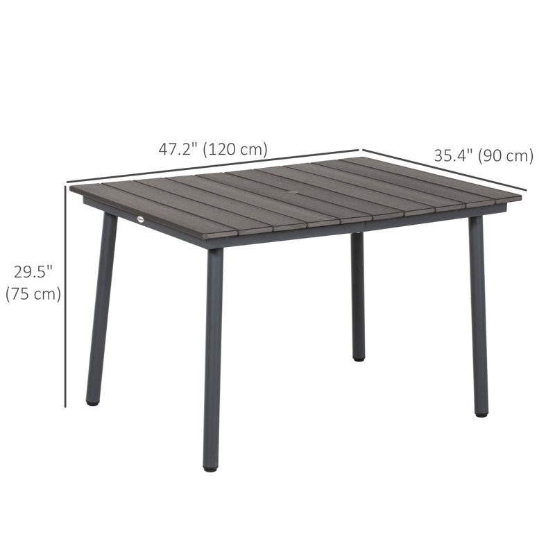 Table de salle à manger d'extérieur rectangulaire L 47,2 po x l 35,4 po Martiqua