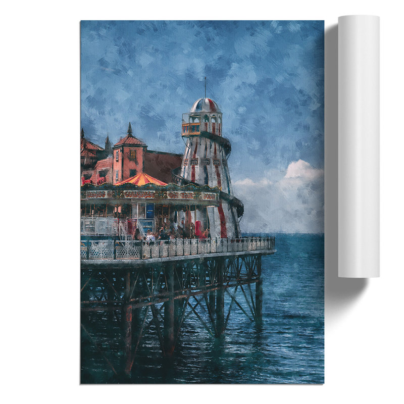 Brighton Pier Painting - Frameless Print, 30cm H x 21cm W x 0.1cm D