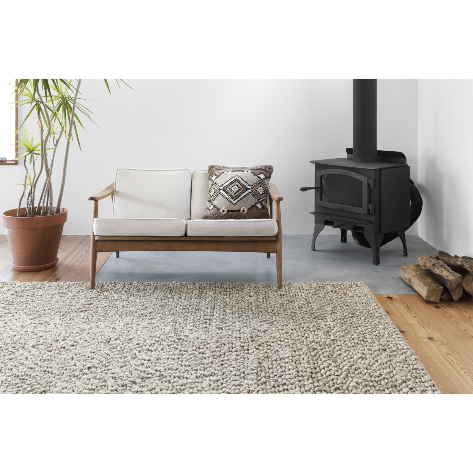 Charter Stone Hand-Woven Wool Rug, Rectangle 9'3" x 13'