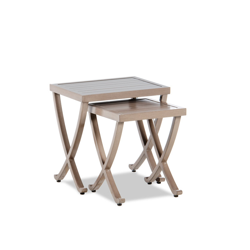 Madison Rectangular Metal Outdoor Outdoor Nesting Table , 22'' in. W 16'' in. D