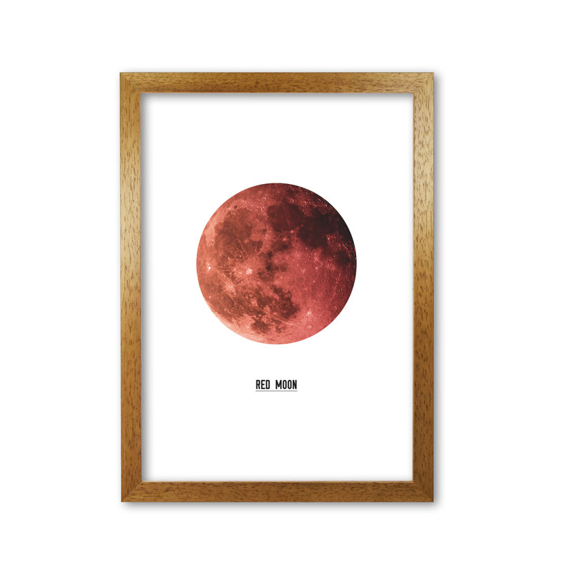 Moon - Print, Honey Oak Frame, 42 cm H x 30 cm W x 5 cm D