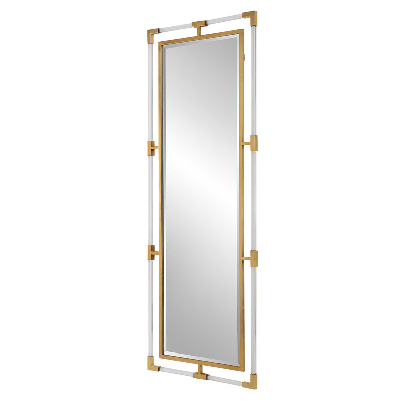 Gold and Clear Acrylic Rectangular Wall Mirror