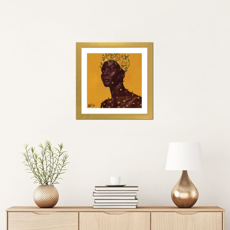 Sprout par Adekunle Adeleke-reproduction d’art, Blanc, Papier encadré doré, H 16 po x l 16 po x p 1 po