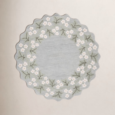 Hand-Tufted Wool Floral Rug