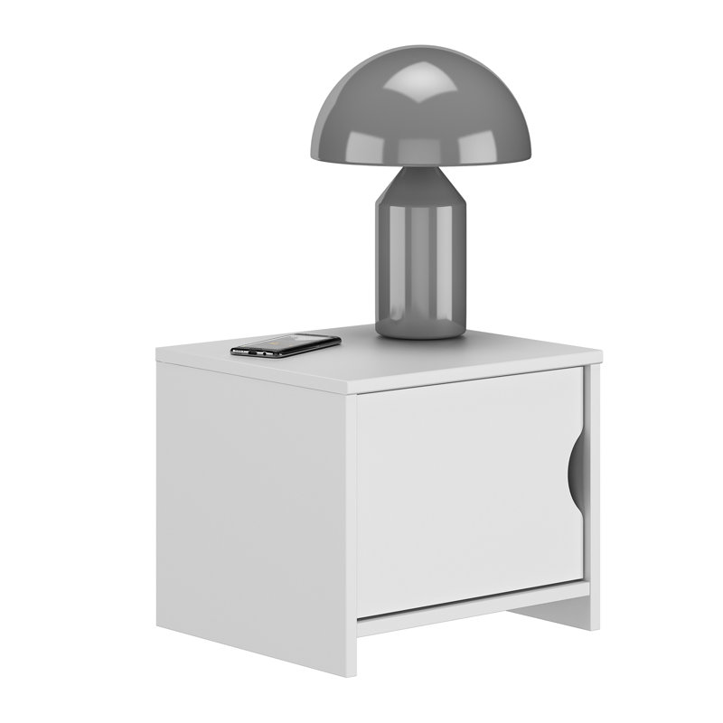 Jams 40 cm W Bedside Table, White