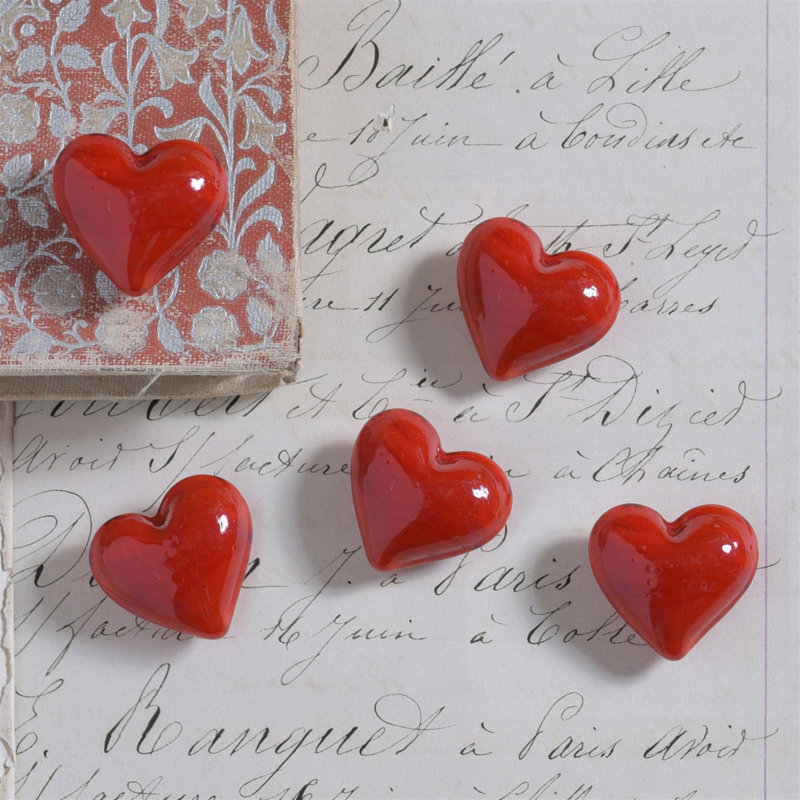 Heart, Glass - Red  Red