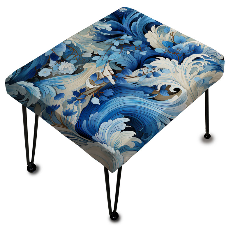 Nautical Allure Paisley Pattern VI - Paisley Rectangle Ottoman