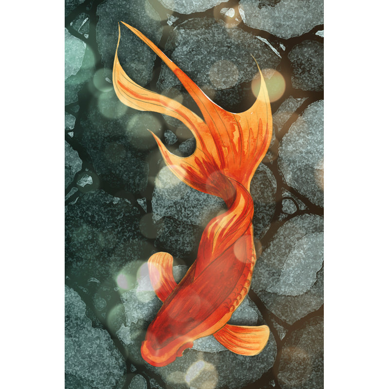 Fantail I - Painting on Canvas, 76 cm H x 51 cm W, Black Floater Framed