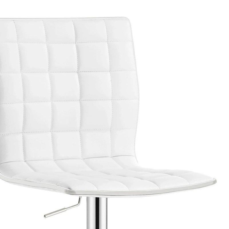 Tabouret de bar rembourré réglable blanc (ensemble de 2)