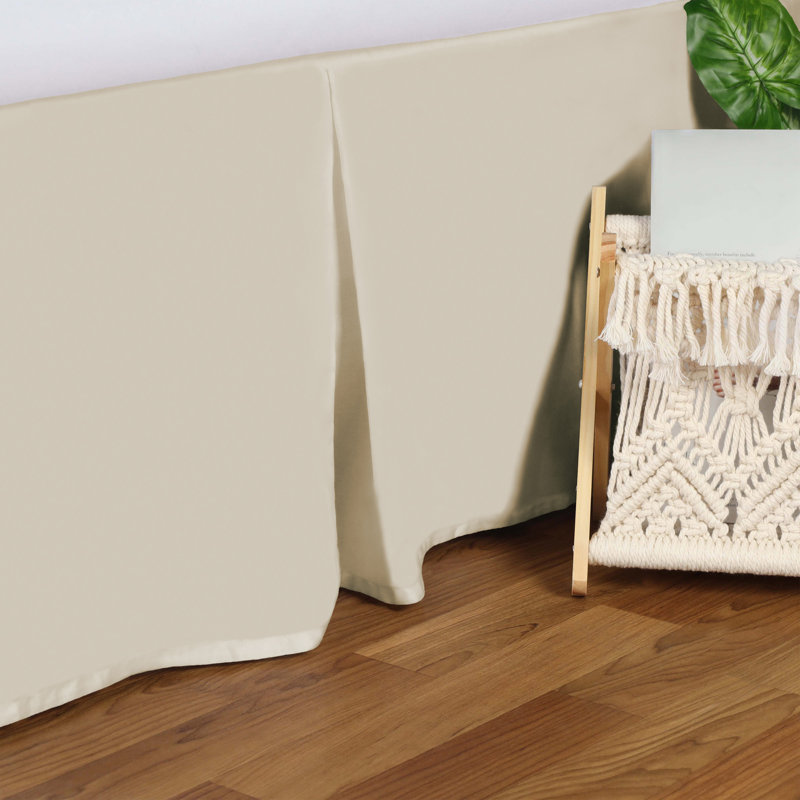 Jupe de lit 100% coton 300 fils 300 fils certifiés, Lit simple, Ivoire ivoire