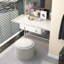 Table basse ronde avec repose-pieds avec plateau rabattable, repose-pieds et table basse