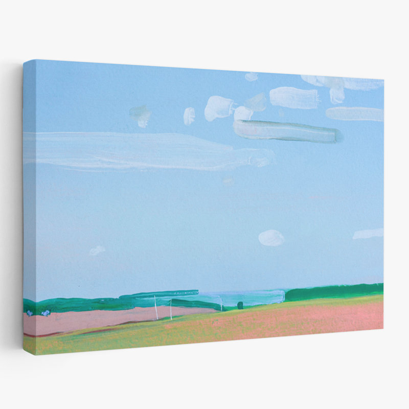 Ciel nuageux - art de paysages côtiers, H 40 po x l 60 po