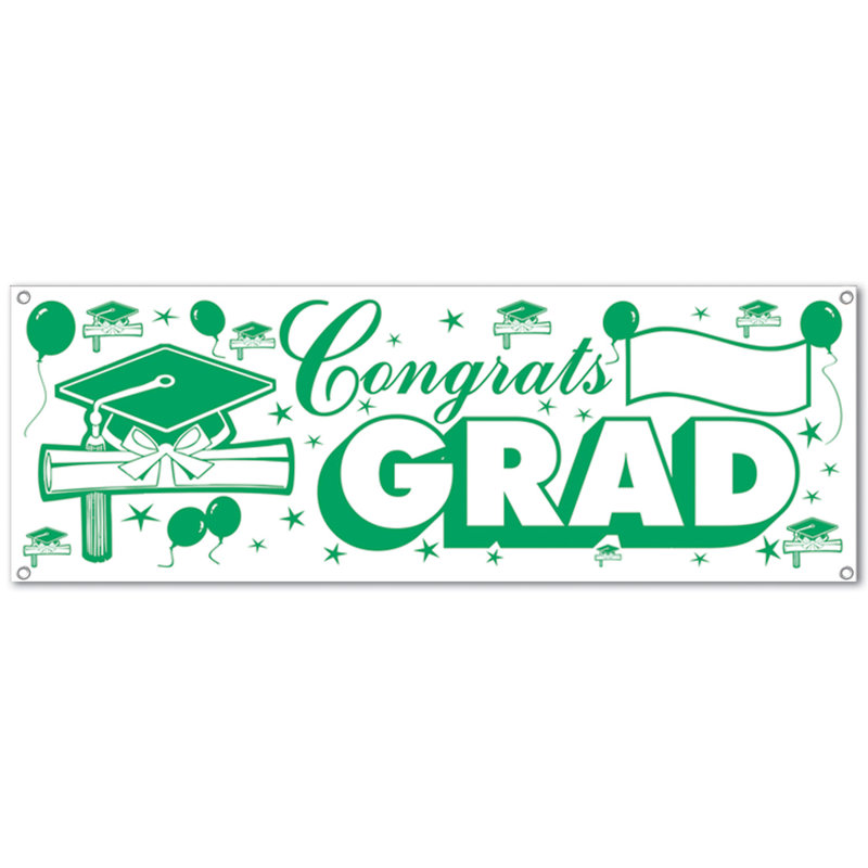 Bannière à convois de diplômes, Vert / blanc