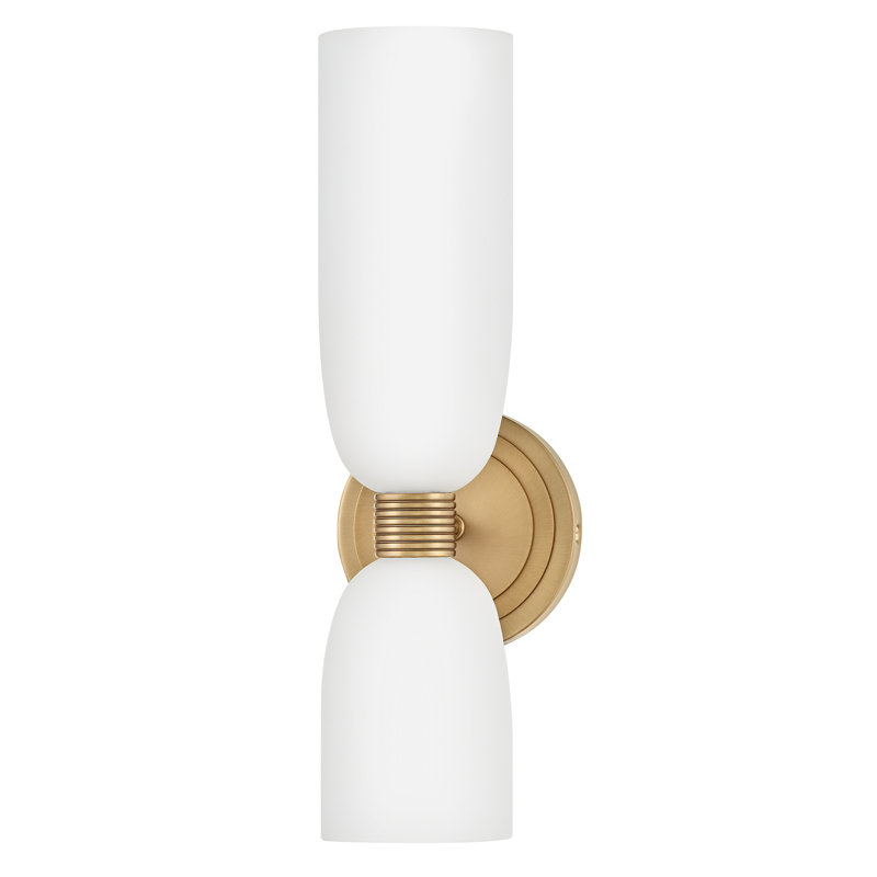 Tallulah Lacquered Brass and Etched Opal Glass Wall Sconce