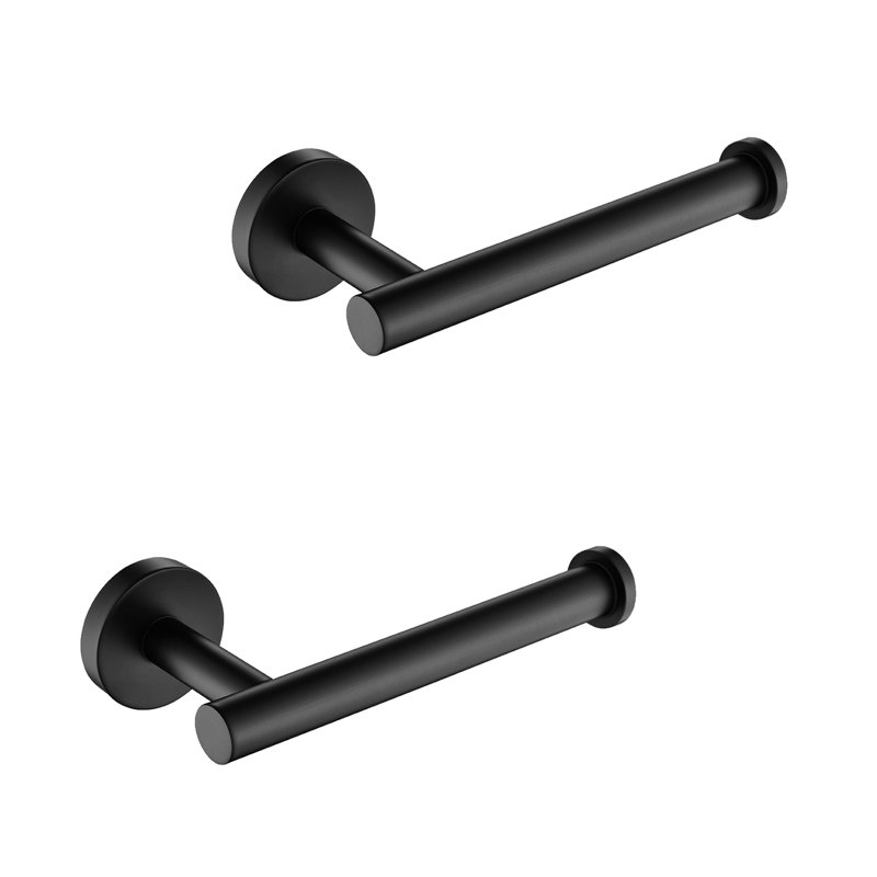 Stylish 2 Pack Bathroom Paper Towel Holder Wall Mount - Matte Black Stainless Steel, & Rust- For Various Rooms Simple Installation Guide Included Mounted Contemporary Design Home Use Steps Shown