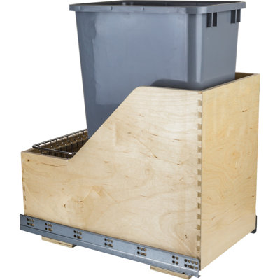 Preassembled 50 Quart Single Pullout Waste Container System