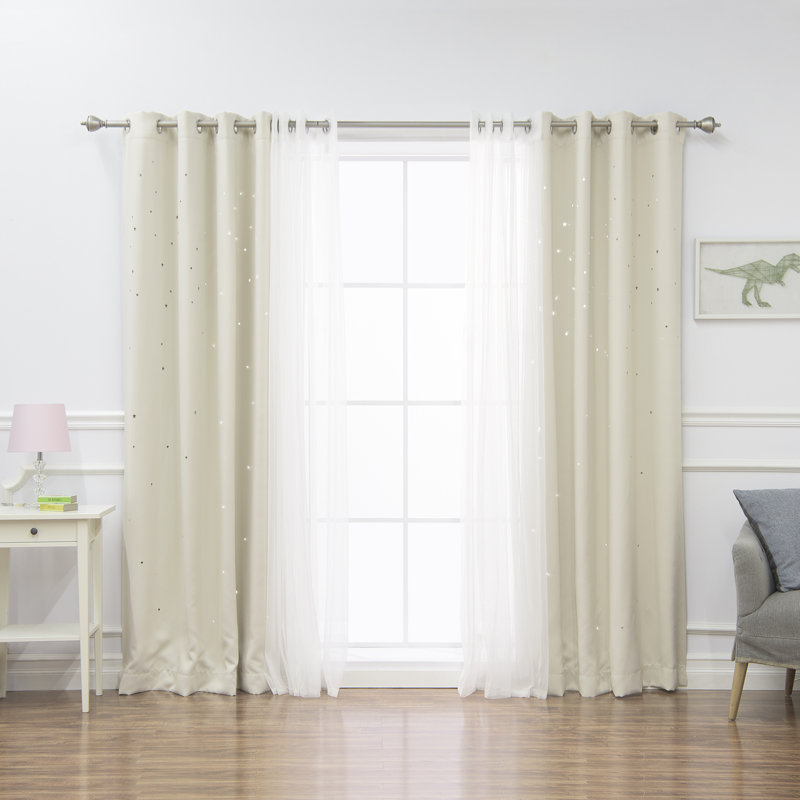 Panneau coulissant obscurcissant avec œillets Arkose, l 52" x L 63", Biscuit