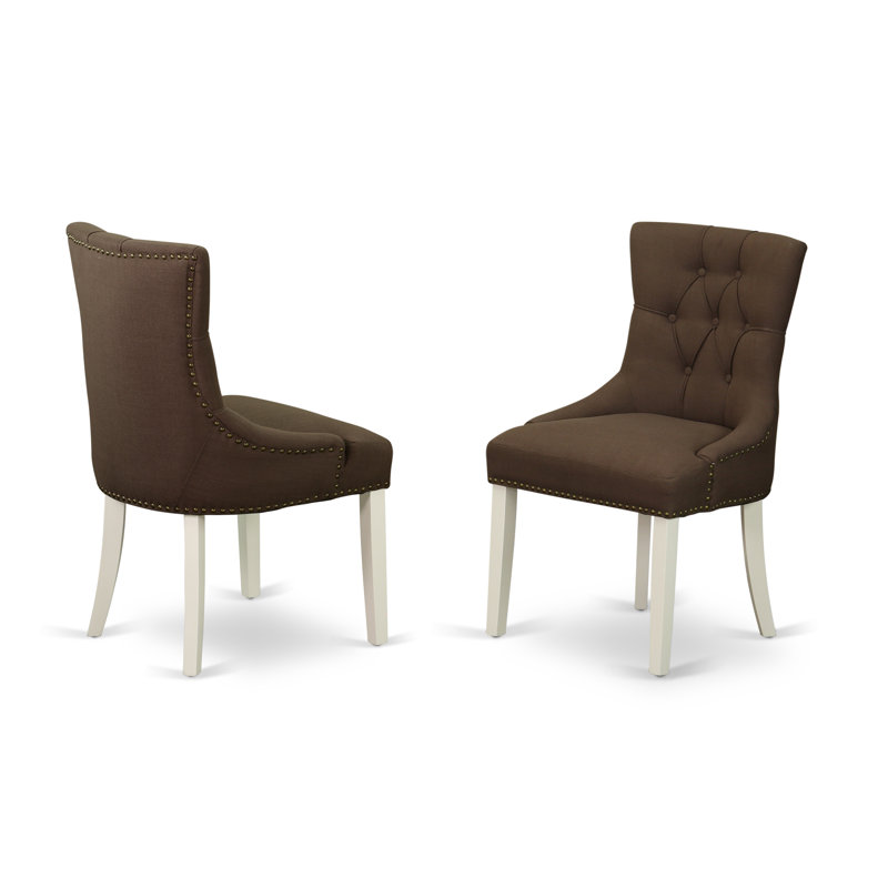 Chaise parsons rembourrée Spinney, Chocolat, Blanc