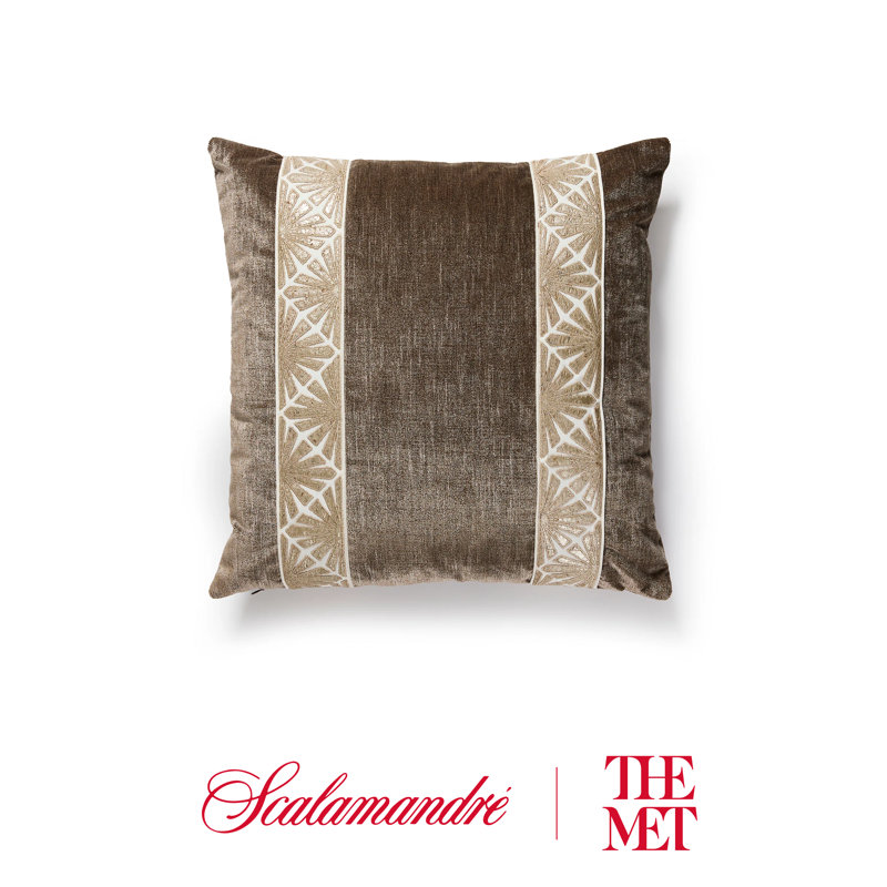 The MET x The House of Scalamandre Milan/Supreme Pillow, Antique/Walnut