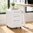 Bizoe White 3-Drawer Locking Metal Mobile Vertical File Cabinet with Rounded Corners-898996856