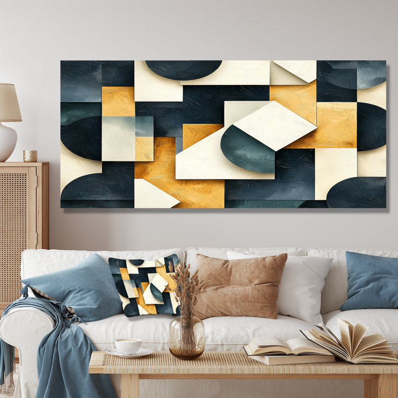 «Dynamic Square Of Abstract Geometric Maze II», décoration murale moderne en métal, impression de suprématisme