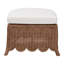 Repose-pieds en rotin naturel avec coussin Bali - Pari Detta