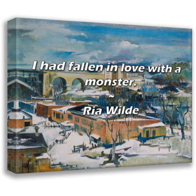 Artsy Quote "I had fallen in love with a monster." By Ria Wilde Gallery Wrapped Canvas