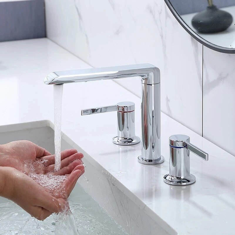 Robinet de douche mural avec valve thermostatique et douchette ergonomique, Chrome chrome