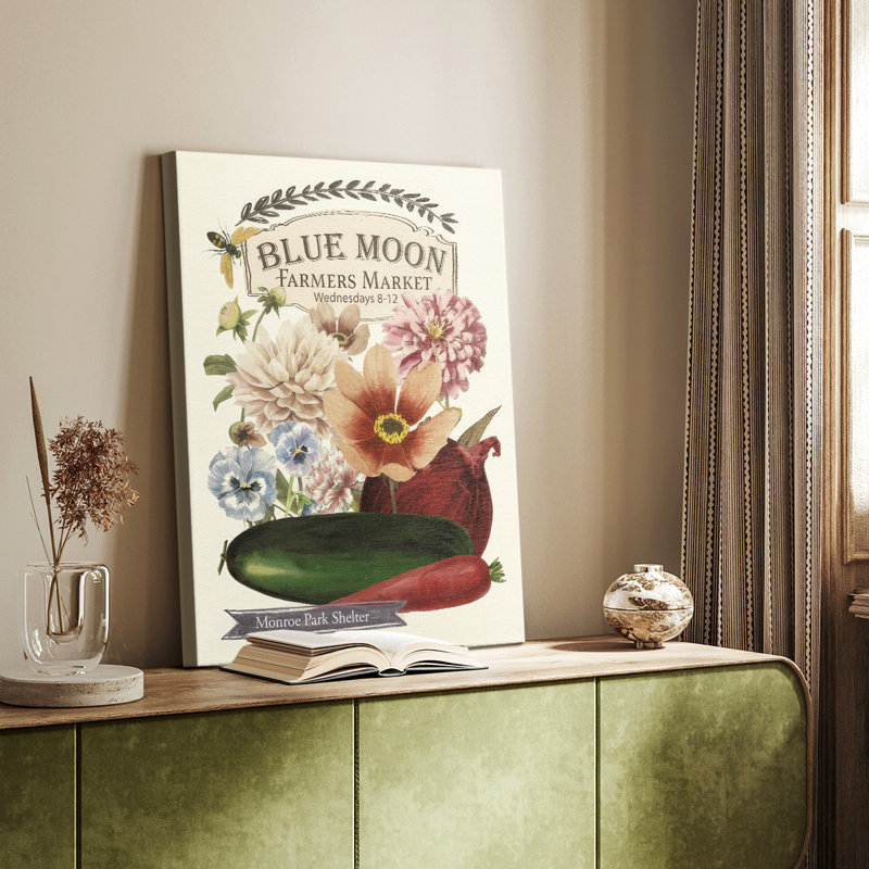 Blue Moon Farmers Market II - galerie sur mesure Cavas, H 27 po x l 18 po