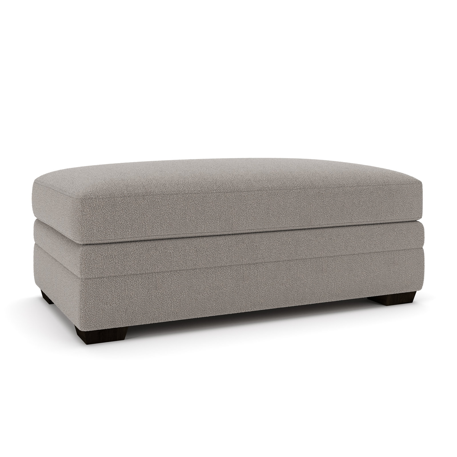 Edan 44" Ottoman, Apollo Pebble Boucle