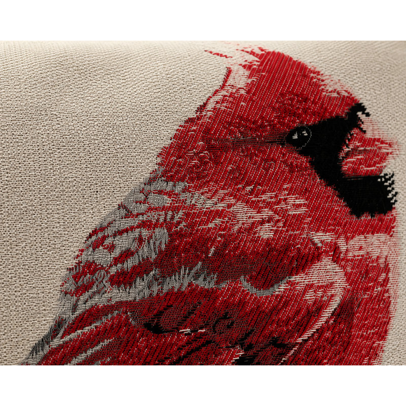 Embroidered Feather Reversible Throw Pillow