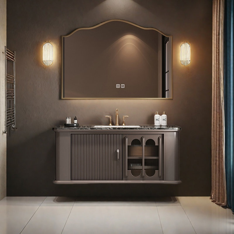 French high-end simple bathroom cabinet, 21.6" H x 47.2" W x 21.6" D