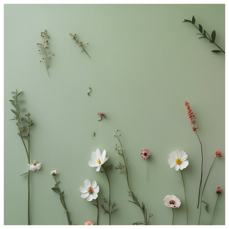 Wildflowers On Green Bath Mat, 34in W x 21in L