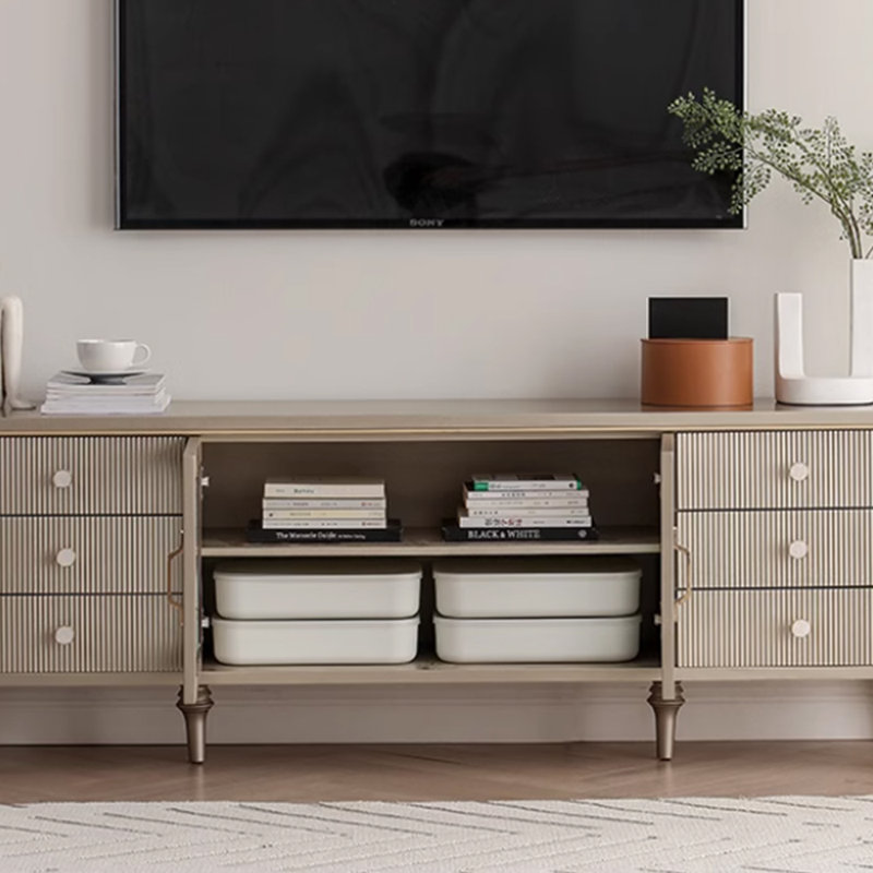 Meuble télé en bois massif American, H 25 po x l 78,74 po x P 15,74 po
