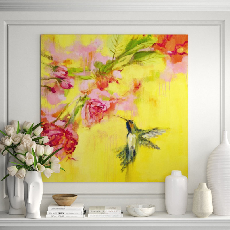 Hummingbird I Painting by Paul Ngo, Glass Coat, 47" H x 47" W