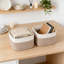 Paniers de rangement tissés en corde de coton, 3 boîtes de rangement cubiques avec poignées renforcées pour les tablettes, les placards et l'organisation à la maison-1260291368