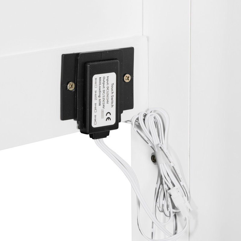 Grand lit avec DEL - Offre un confort optimal pour les petits espaces. Le mur illuminé maximise l'espace, Blanc