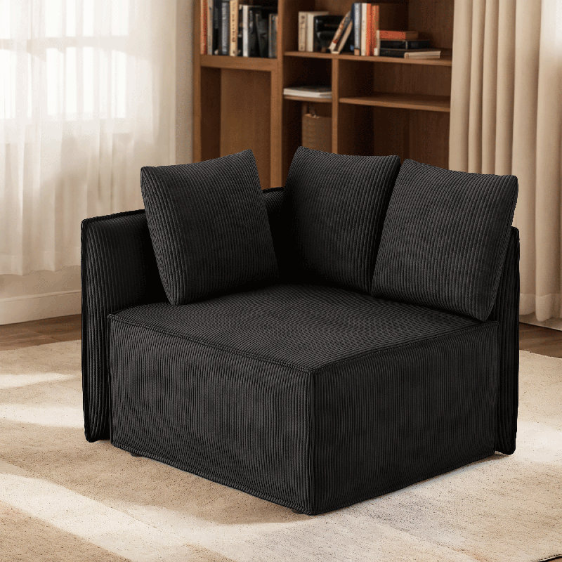 Fauteuil d'appoint modulaire Bennett, Noir